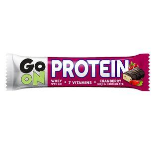 Barre De Prot��ine Aux Canneberges Et Baies De Goji Au Chocolat 50G - Go On