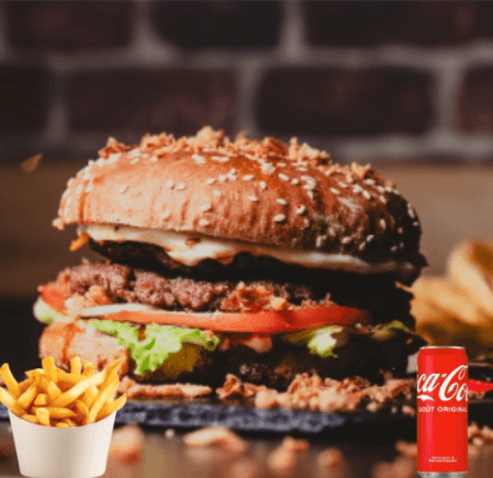 Jak Daniel Burger+Frites + Boisson +Dessert