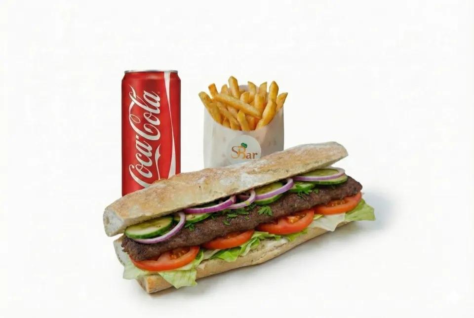Sandwich Viande Hachée avec FRITES ET BOISSON