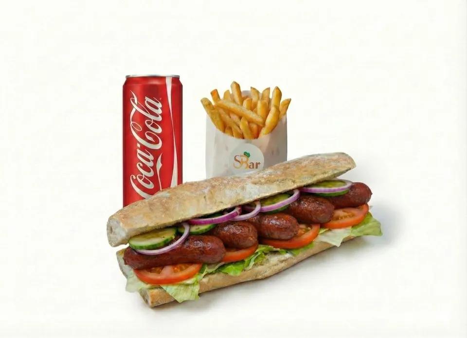 Sandwich Saussices avec FRITES ET BOISSON