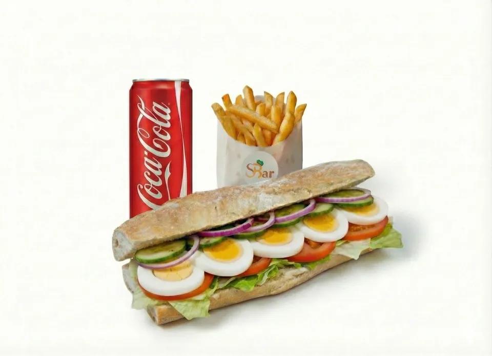 Sandwich Œuf avec FRITES ET BOISSON