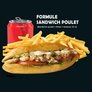Sandwich poulet L + frites + boisson