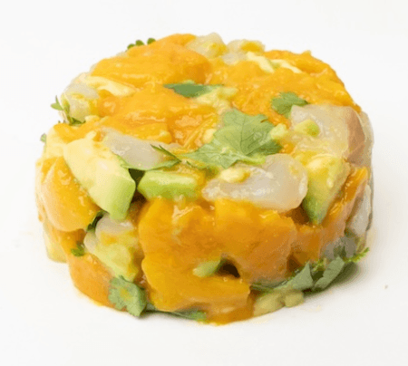 Taratare de daurade, mangue, avocat, coriandre