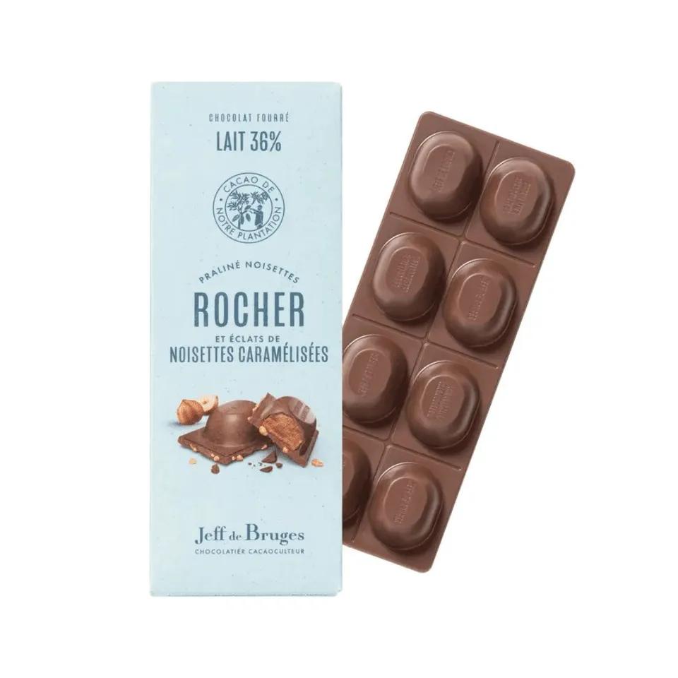 Tablette Nº15 chocolat au lait 3 de cacao praliné noisettes rocher