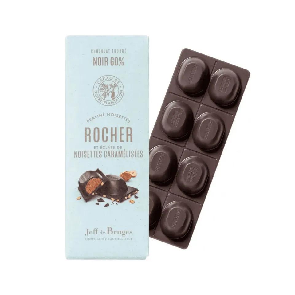 Tablette Nº14 chocolat noir 6 de cacao praliné noisettes rocher