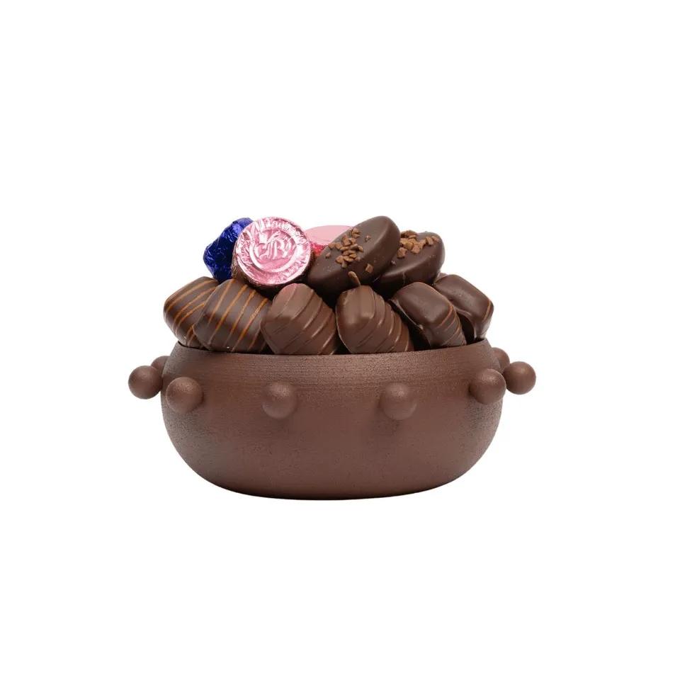 Saladier en Métal avec 270g de chocolat - Marron