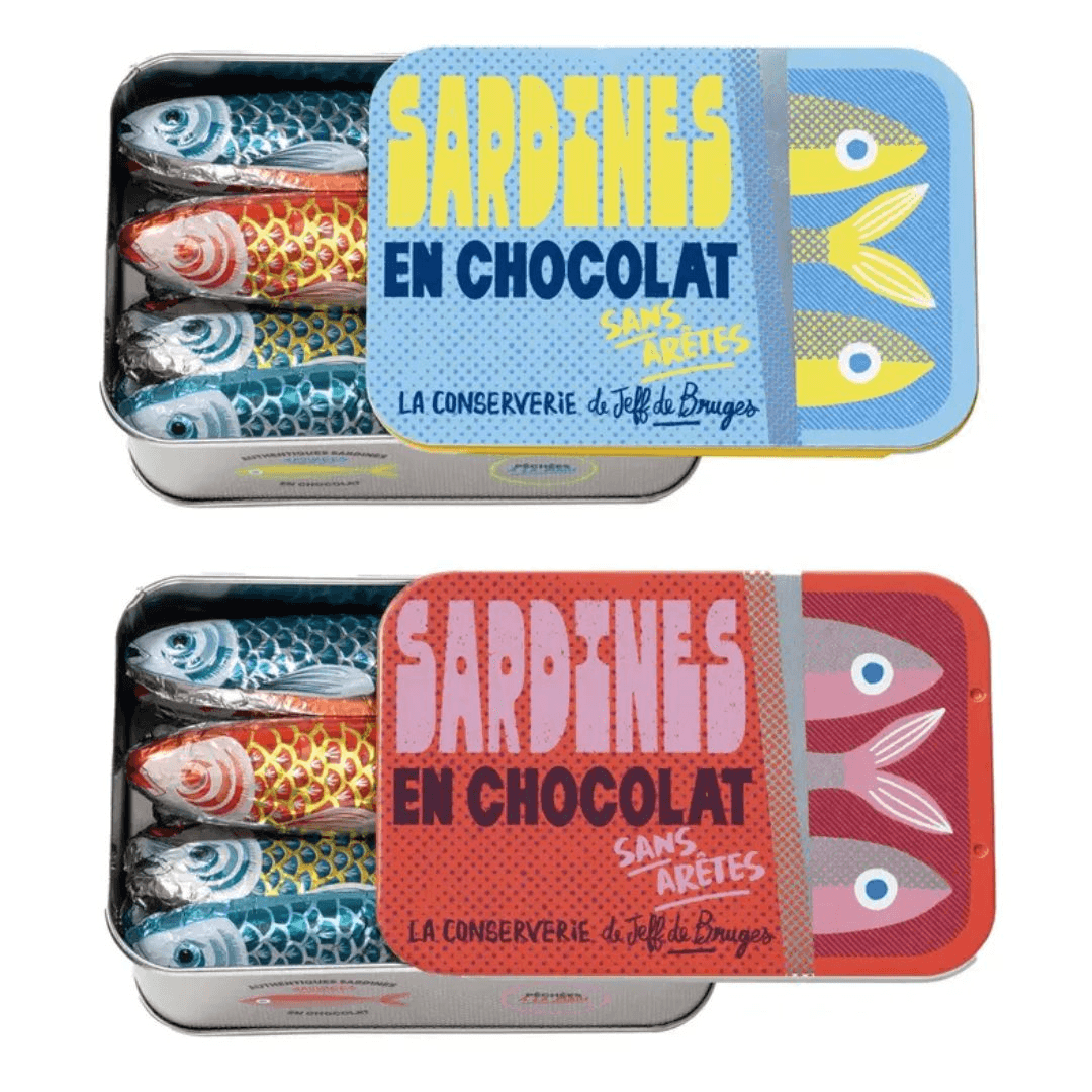 Boite métal de sardines en chocolat