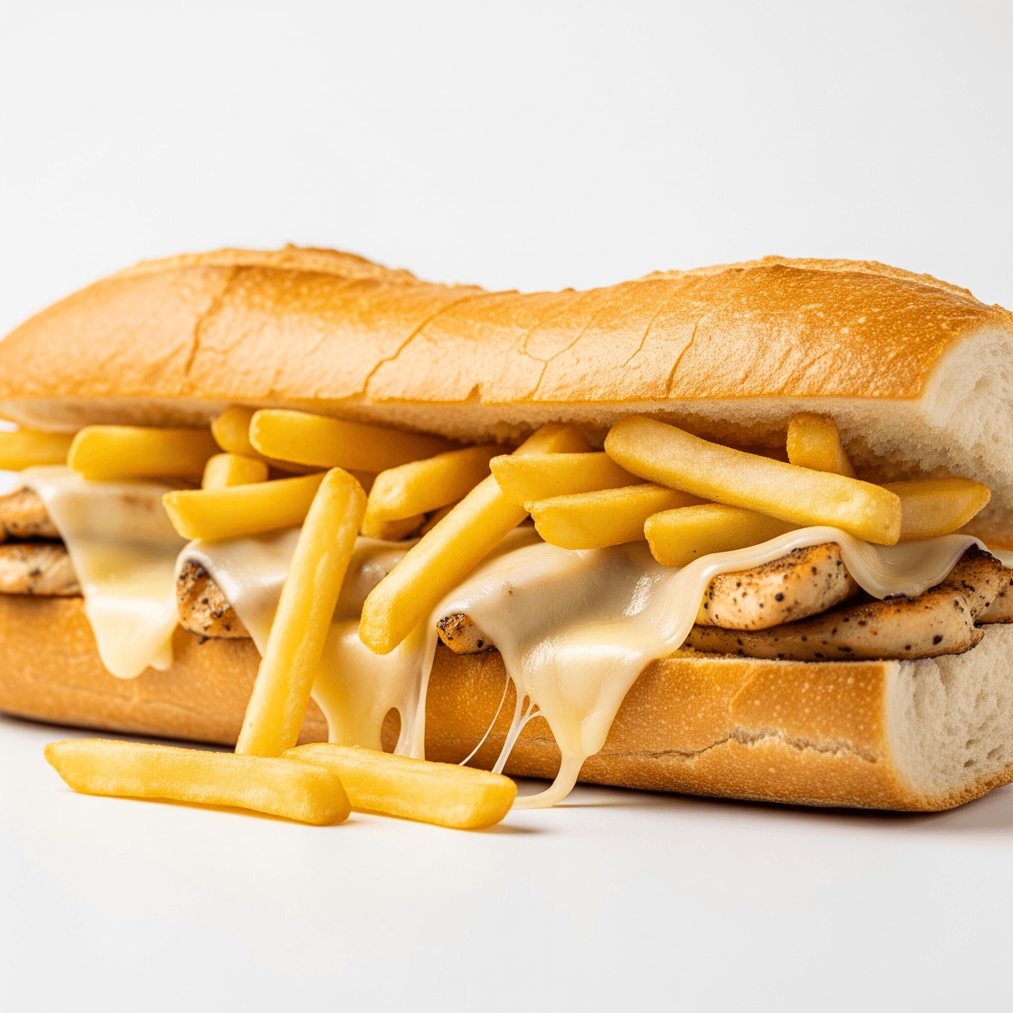 Sandwich Frites Poulet Fromage