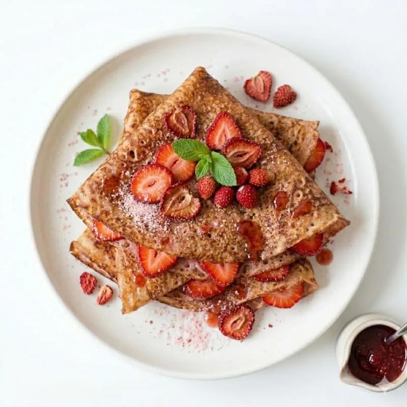 Crêpes Croustillantes aux Fraises