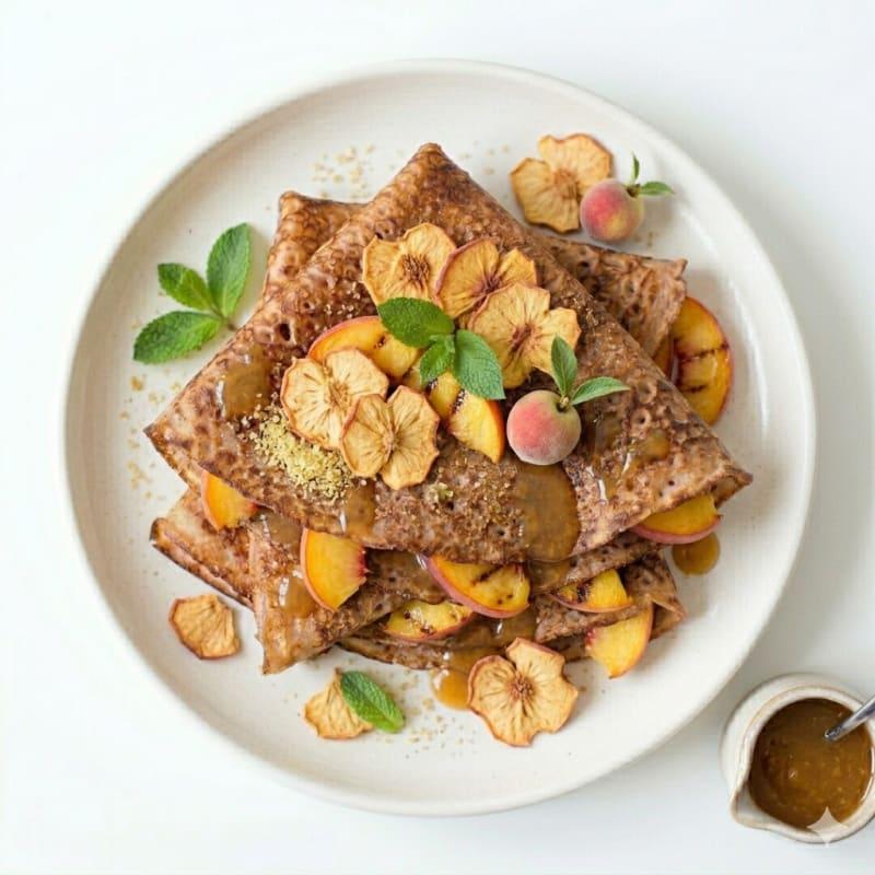 Crêpes Croustillantes à la Pêche