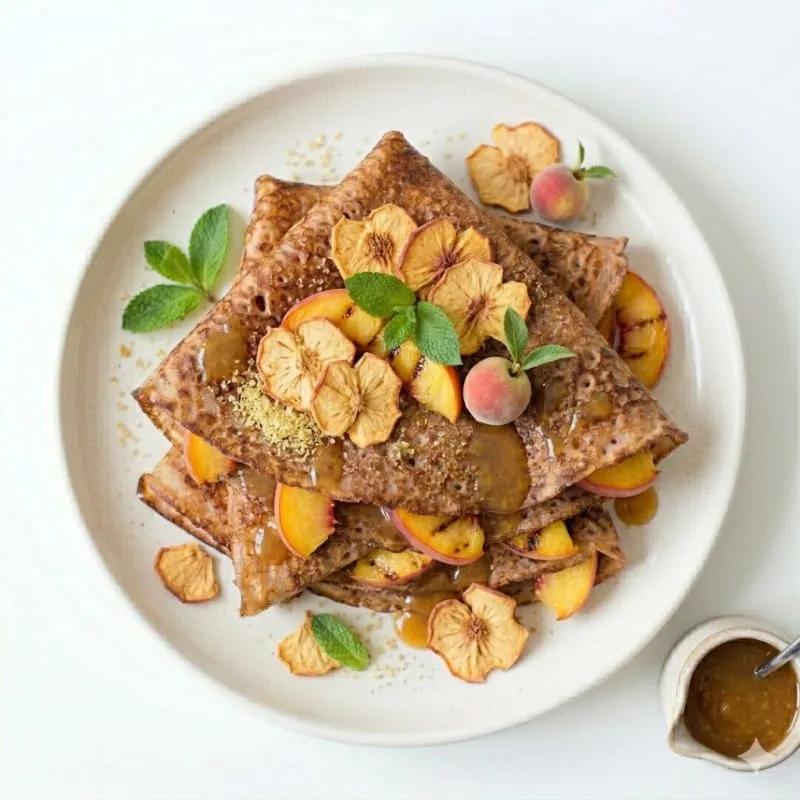 Crêpes Croustillantes à la Pêche