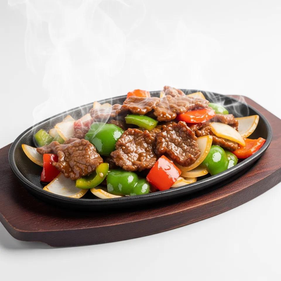 Plat Bœuf sur la plaque chauffante