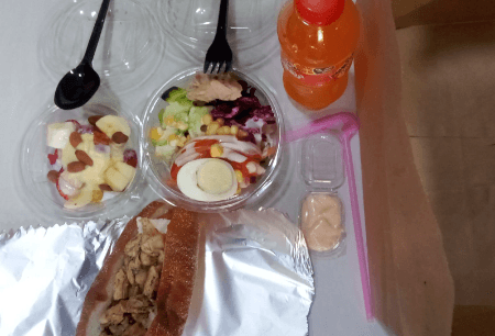 Salade Thon Légume + Sandwich Viande + Salade Fruit + Boisson