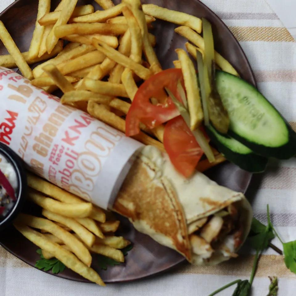 CHAWARMA + FRITES شاورما دجاج + بطاطس