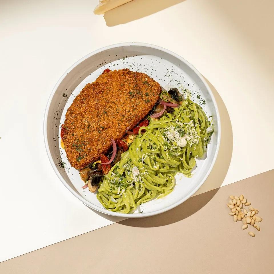 Volaille En Calzone Et Linguine Verde
