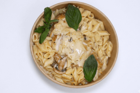Creamy penne au poulet mushrooms