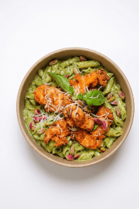Penne Pesto Crispy chiken