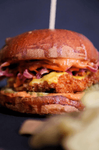 Honey siratcha chicken burger