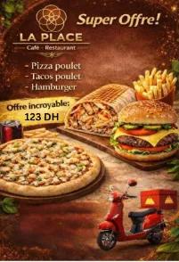 Pizza Poulet + Tacos Poulet + Hamburger