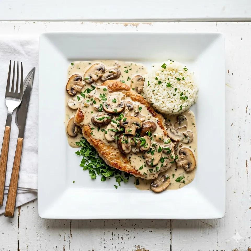 Escalope à la crème de champignons