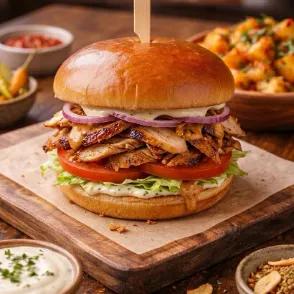 Burger chawarma poulet spécial