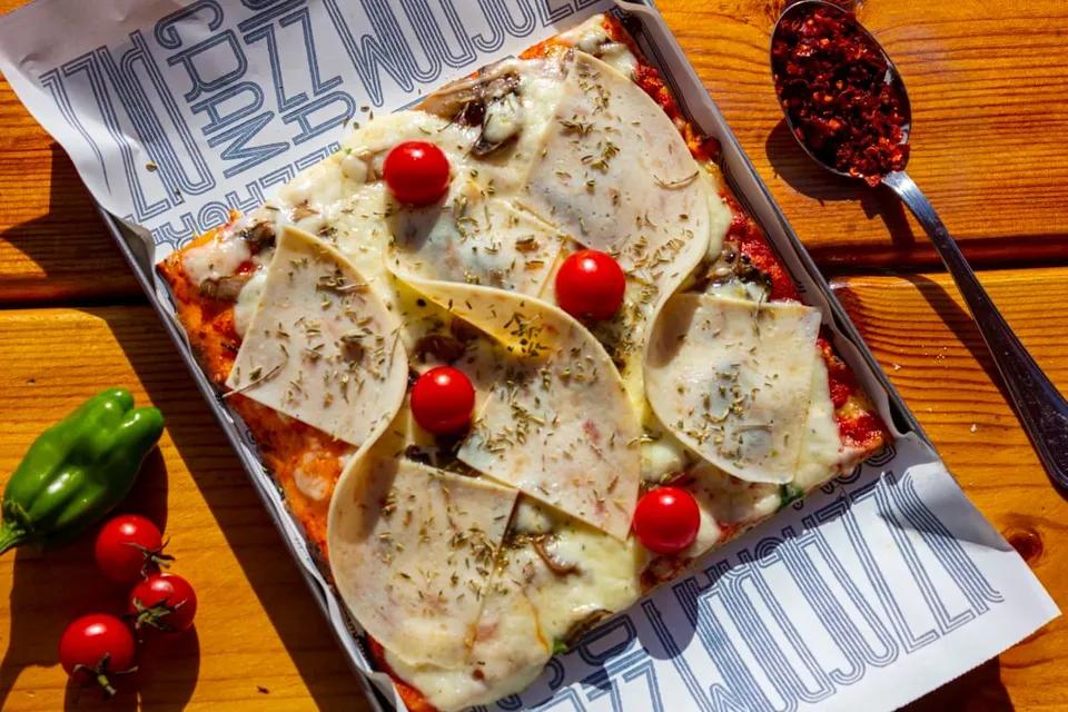 Pizza Jambon & Champignons - 1/4 Plateau