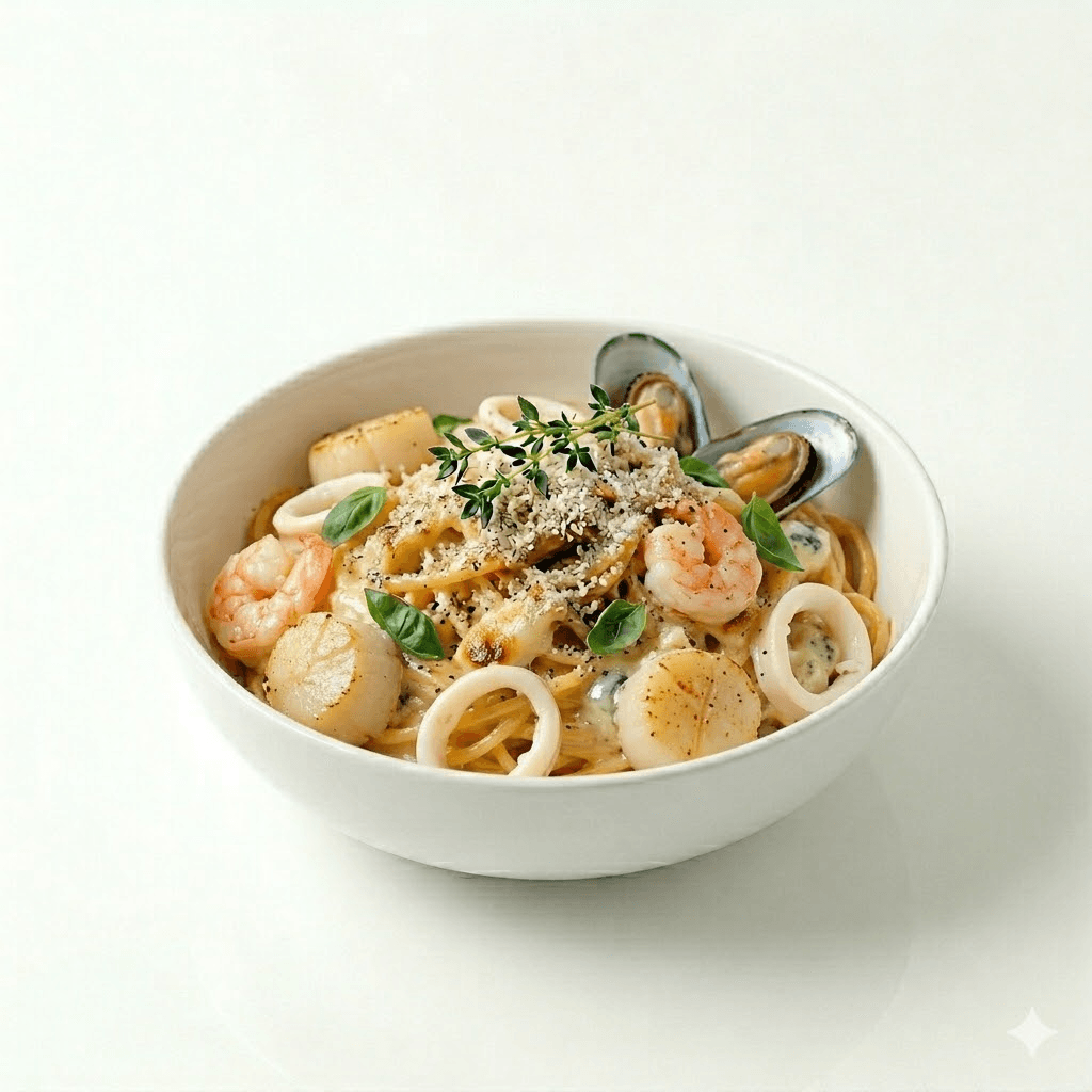 Sauce blanche avec fruit de mer