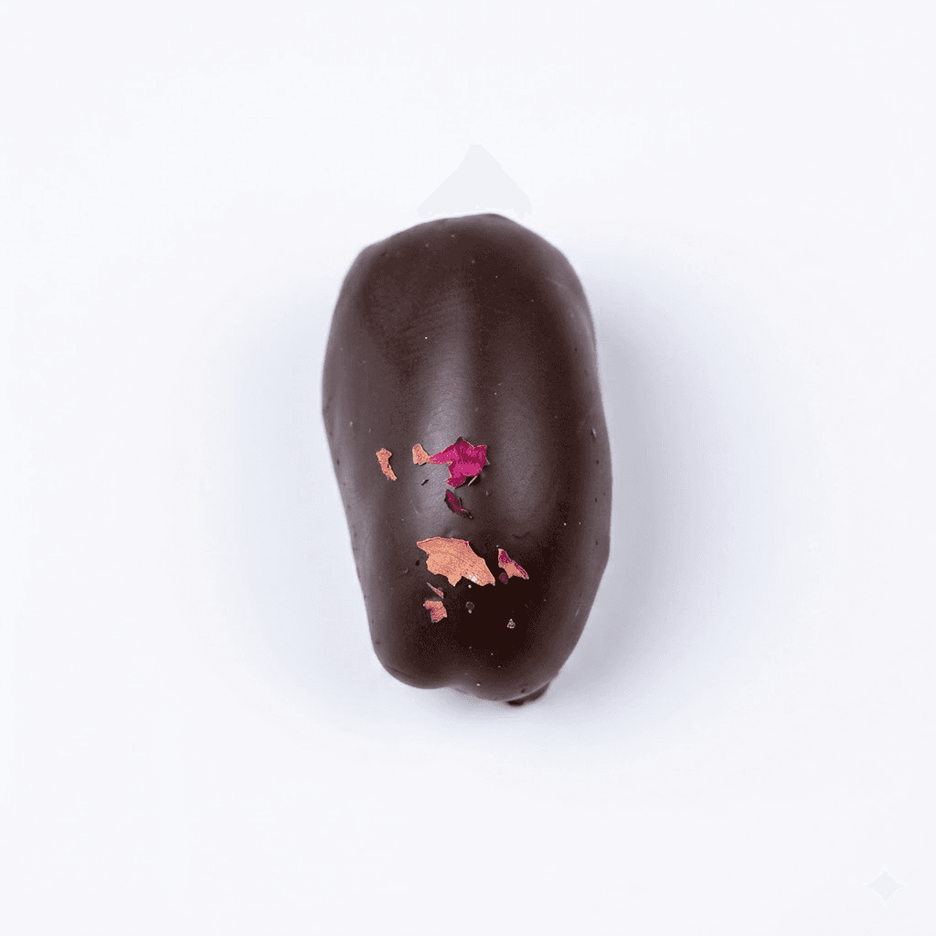 Dattes Fourrées à la rose Enrobées de Chocolat Noir