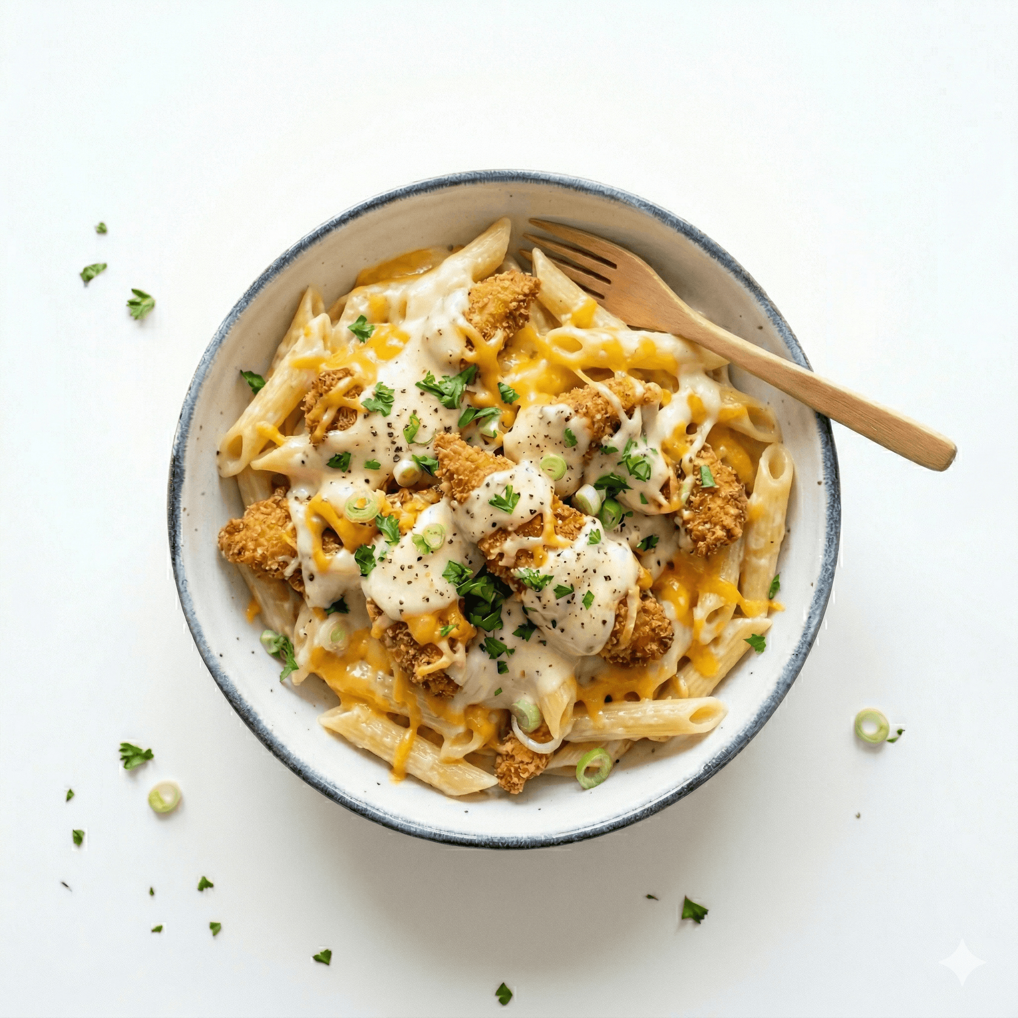 Crispy pasta bowl