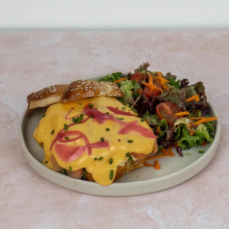 Salmon & Egg Burger