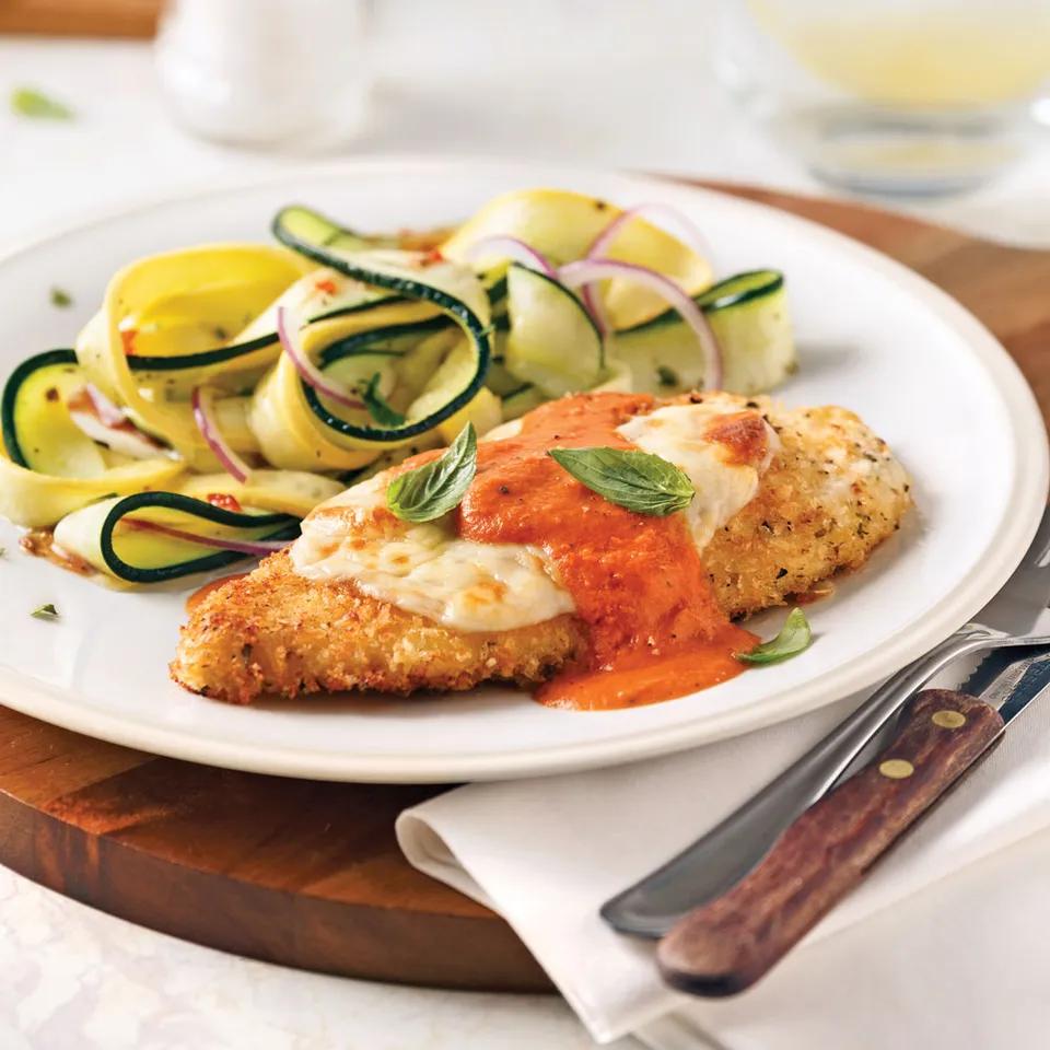 Breaded Escalope au Gratin with Cheese