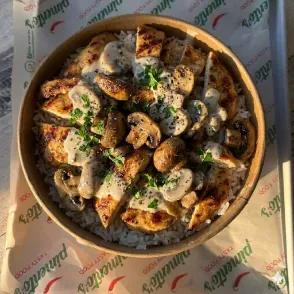 Rice Bowl Escalope Champignons