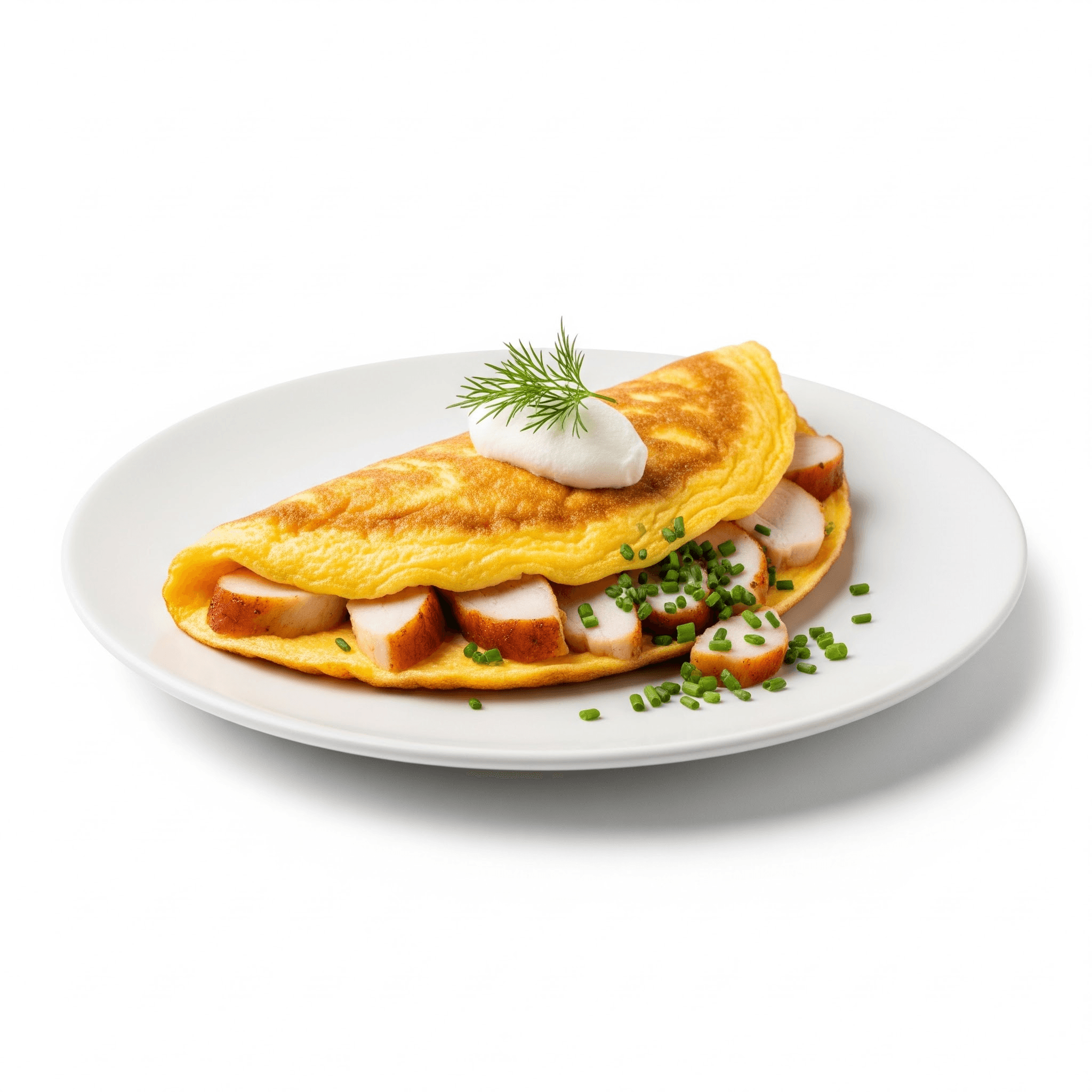 Omelette Poulet Fumé