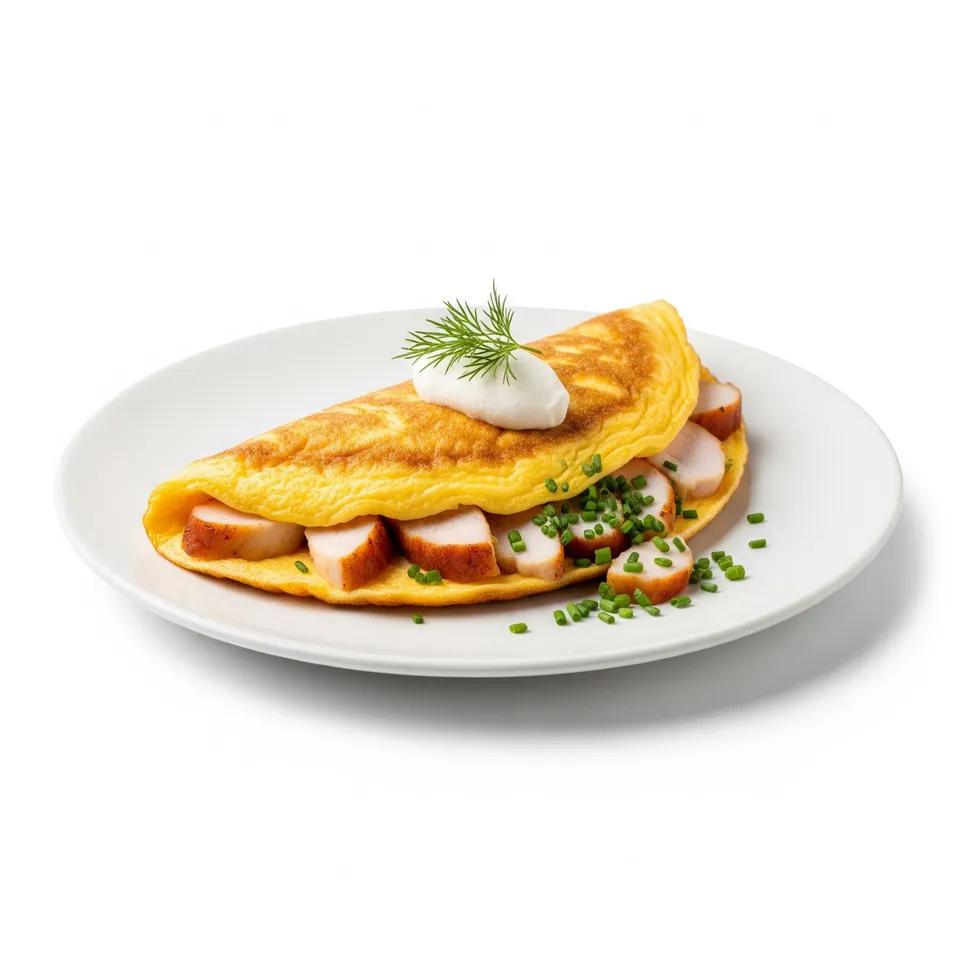 Omelette Poulet Fumé