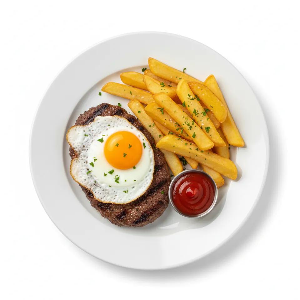Steak HachÃ© Oeuf Frites