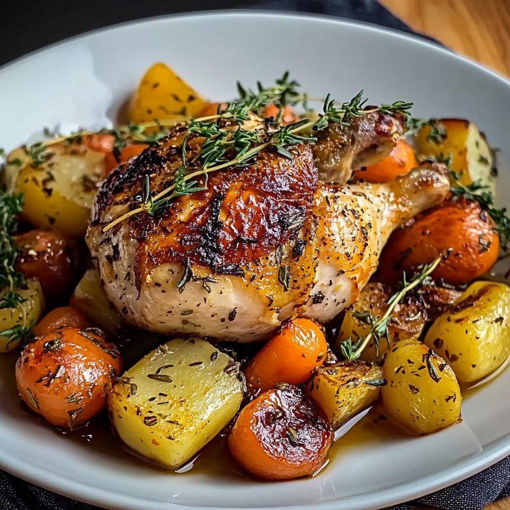 1/2 Poulet RÃ´ti avec garnitures