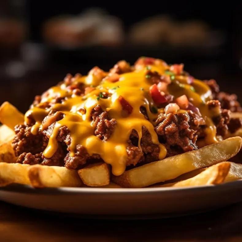 Cheesy beef fries