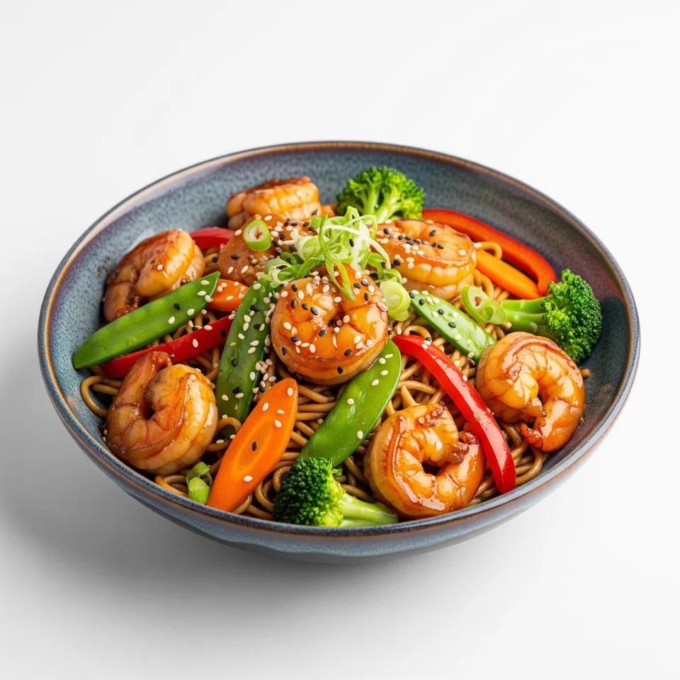 Plat Wok Crevettes MarinÃ©es