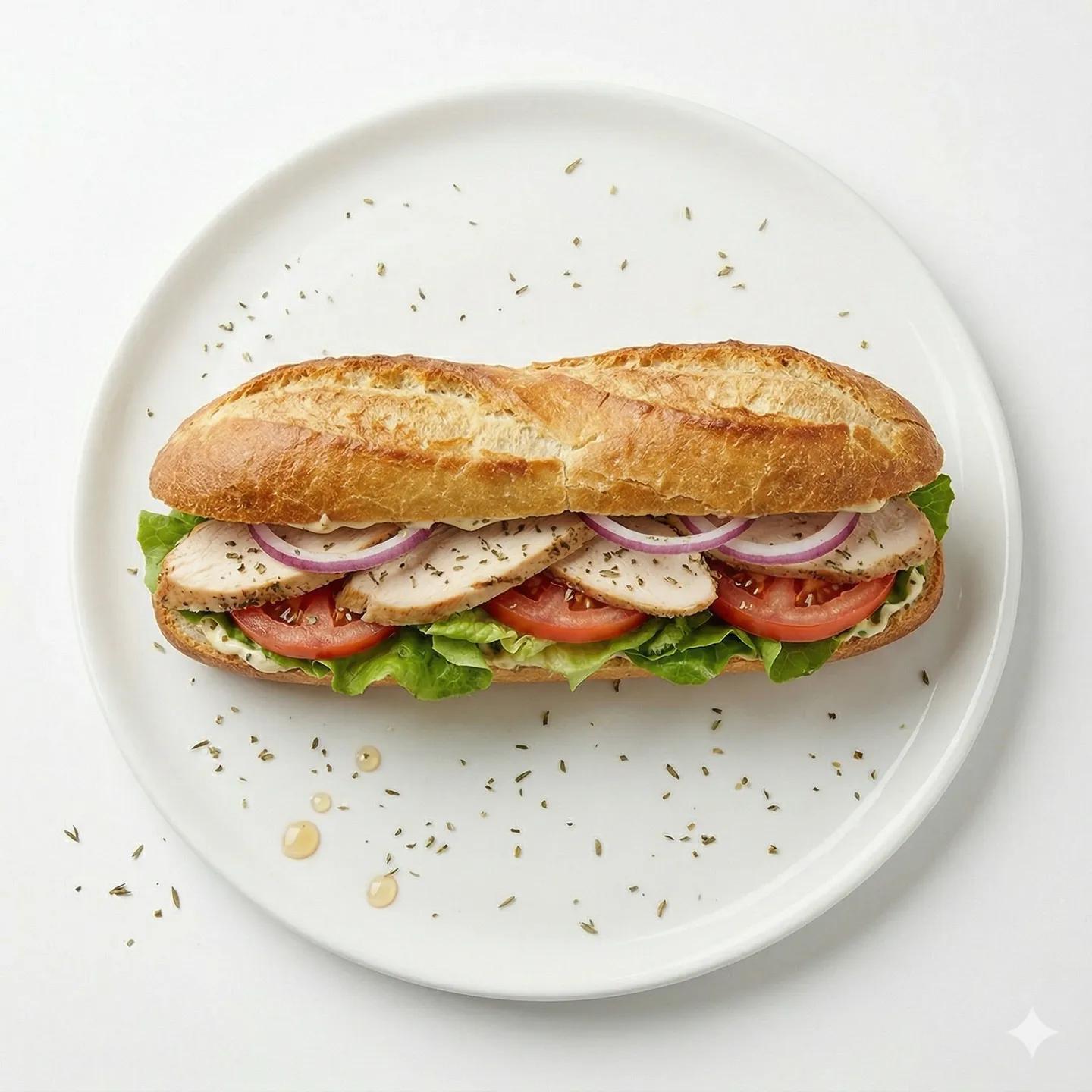 Baguette farcie poulet