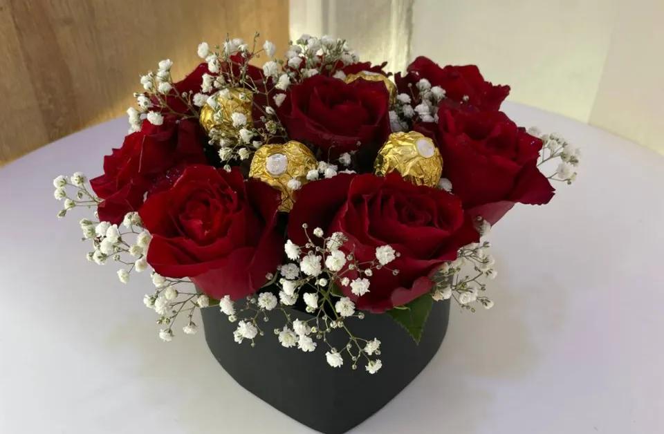 Box Fleurs & Chocolat Noir