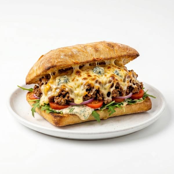 Sandwich Viande HachÃ©e 5 Fromages GratinÃ©