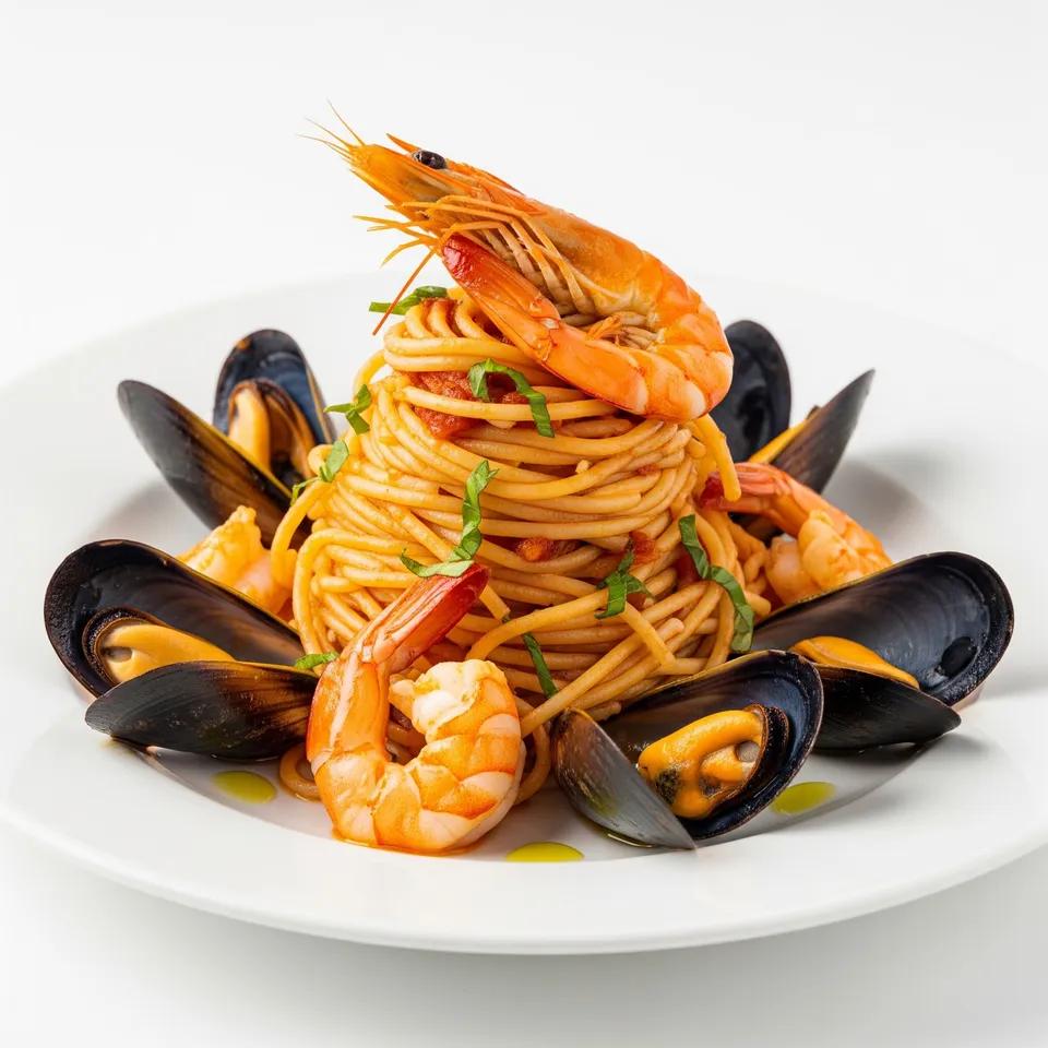 Espaguetis aux fruits de mer