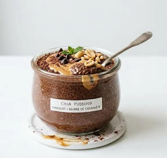 Chia Pudding Chocolat et Beurre de Cacahuete
