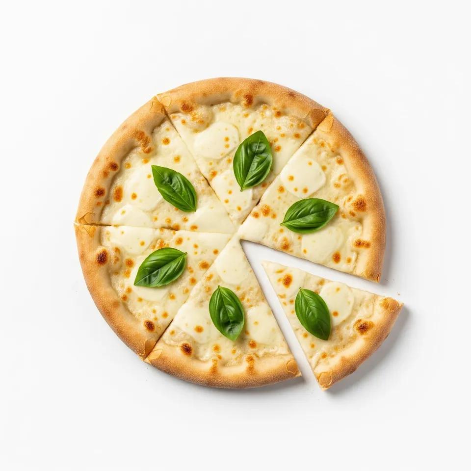 Pizza Margherita Simple Sauce Blanche