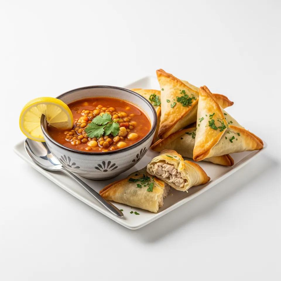 Harira + Bourak Au Poulet