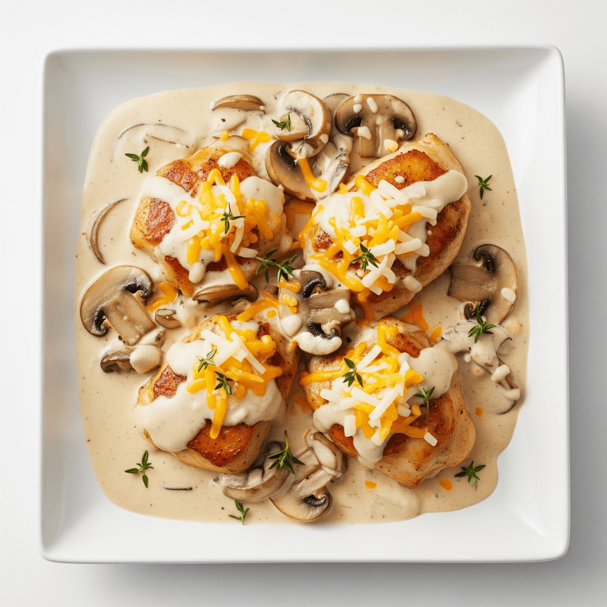 Poulet À La Crème Et Aux Champignons