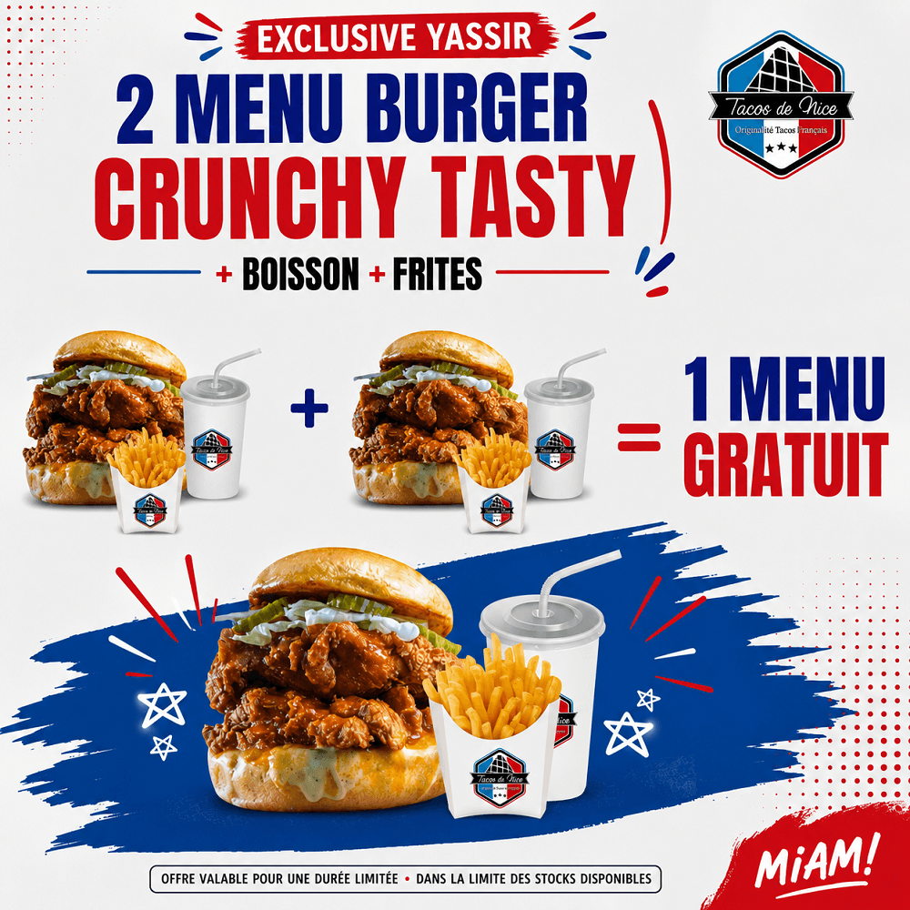 Menu Burger crunchy Tasty