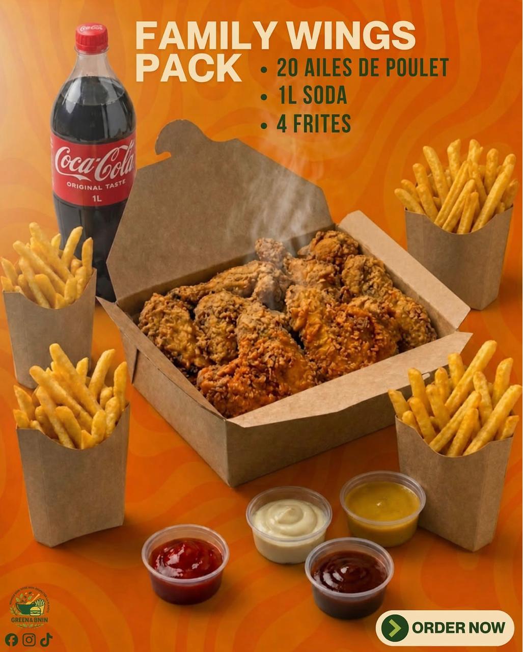 Family Box = 4 frites + 1L Boisson