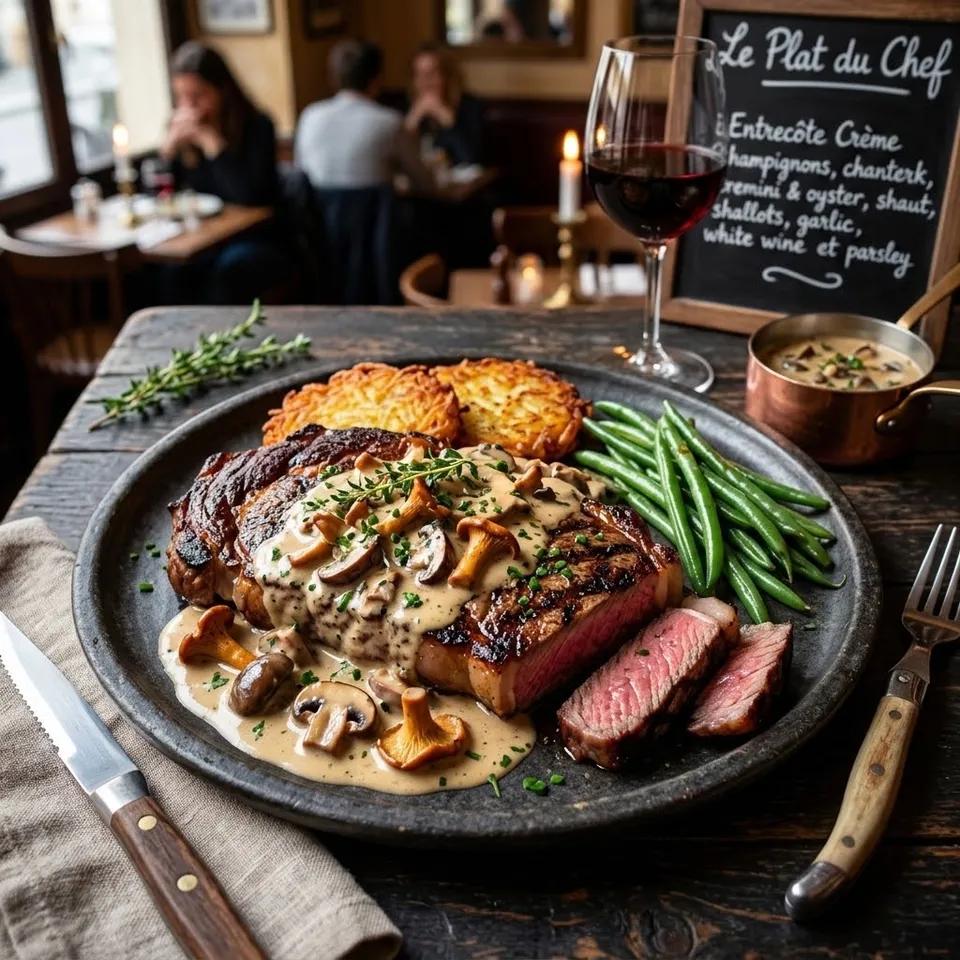 Entrecôte Crème Champignons Du Chef