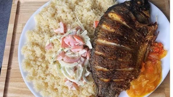 Attiéké Poisson + Coca